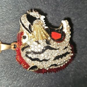 Rhinestone Tiger 🐯 Head Necklace